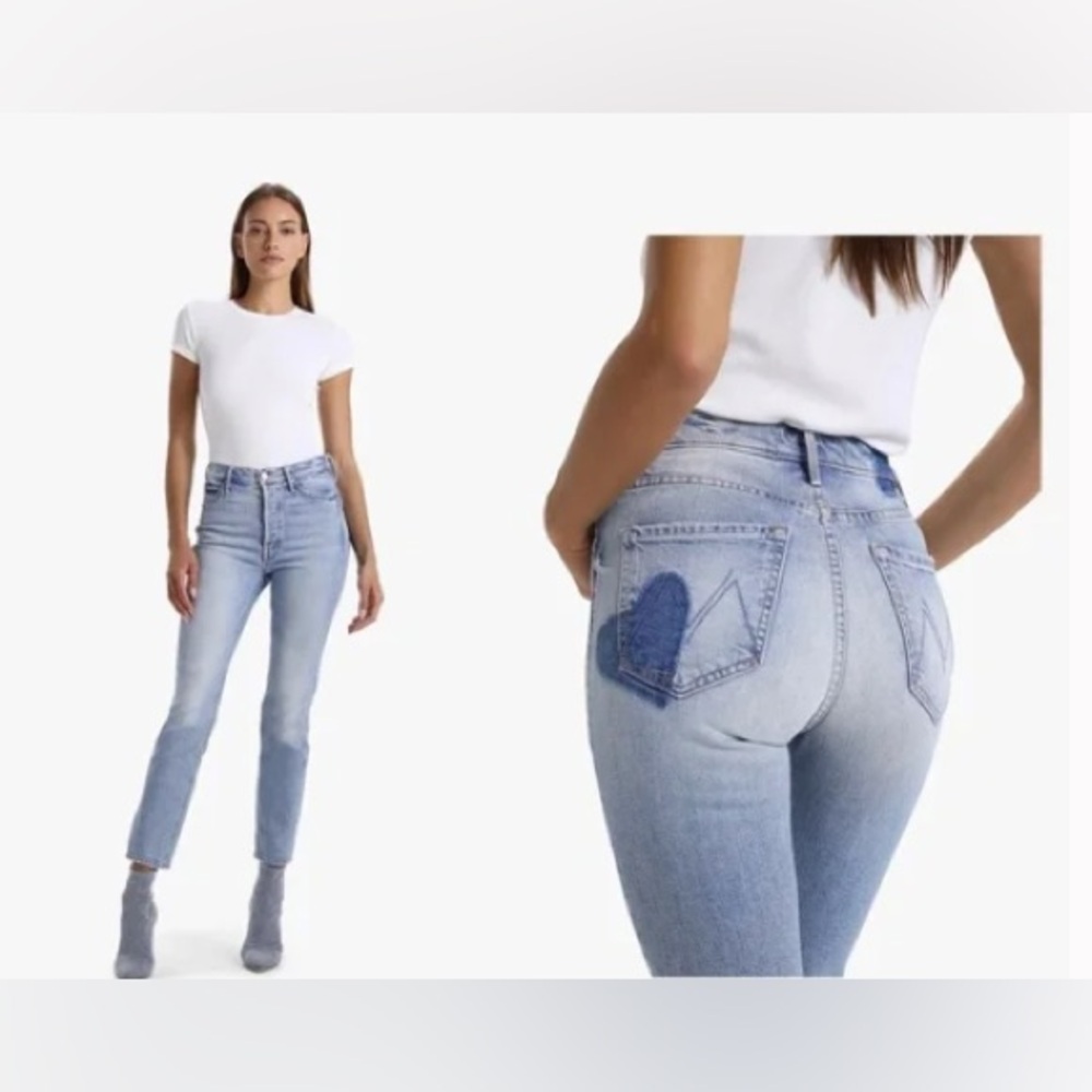 Mother The Button Fly Dazzler Heart Jeans - Beautiful 90's Wash!!